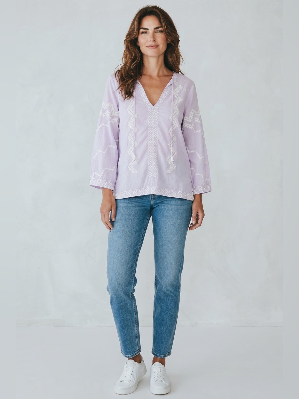 Rungolee Embroidered Blouse // Purple // XS